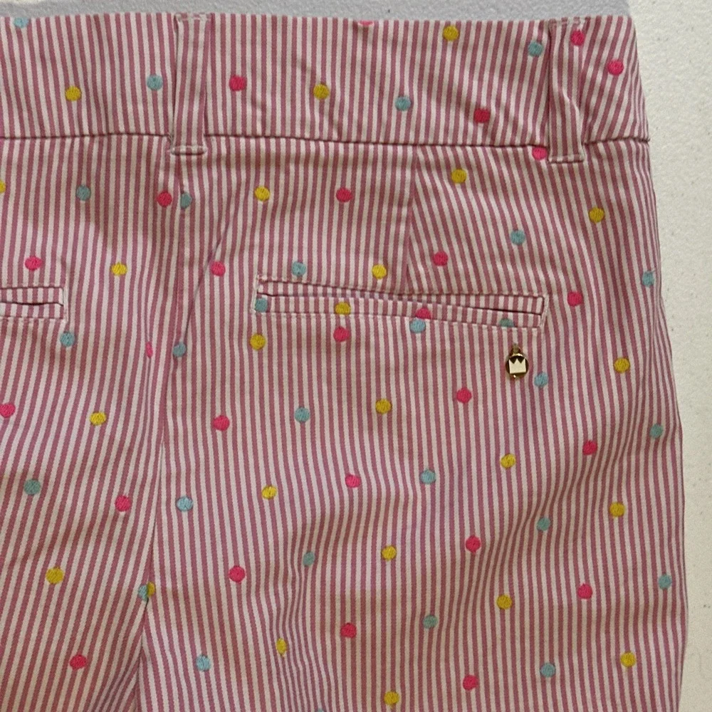 Crown & Ivy Shelby Scalloped Pink And White Striped Shorts Womens  Size 6 - Picture 6 of 6